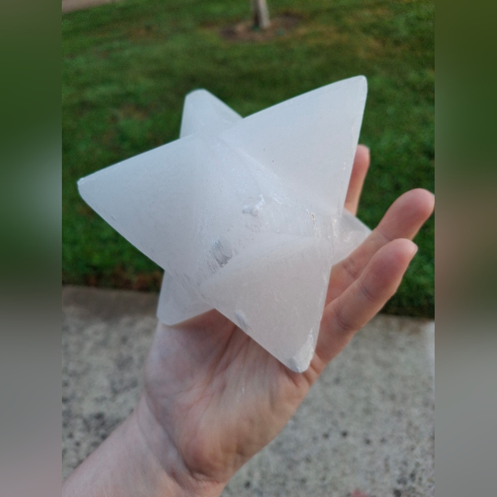 3 by 3 inch Selenite Merkabah